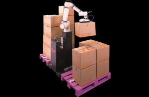 image of palletizer moving boxes.