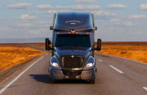 A self-driving truck. International, PlusAI, and NVIDIA are teaming to produce factory-built autonomous trucks.