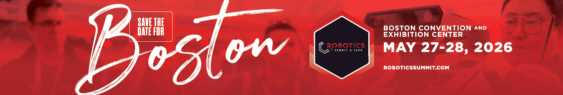 SITE AD for the 2026 Robotics Summit save the date.