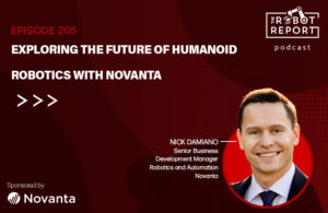 headshot of Nick Damiano from Novanta and the podcast logo.