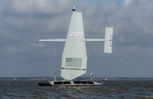 The saildrone surveyor in the ocean.